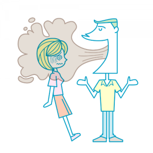 'man with bad breath'